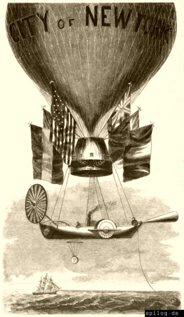 Lowes Ballon mit dem Rettungsschiff