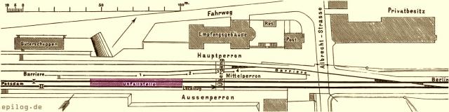 Plan des jetzigen Bahnhofs Steglitz.