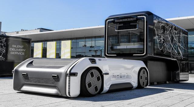Prototyp des futuristischen Fahrzeugkonzepts U-Shift