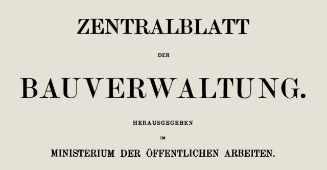 Zentralblatt der Bauverwaltung