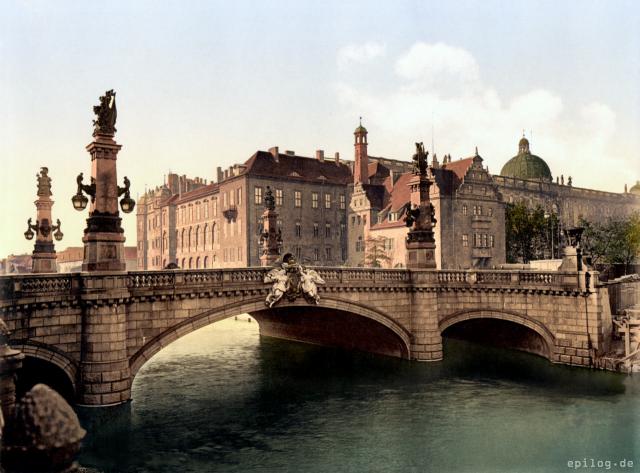 Kaiser Wilhelm Brücke (Liebknechtbrücke) - Berlin, Ende 19. Jh.