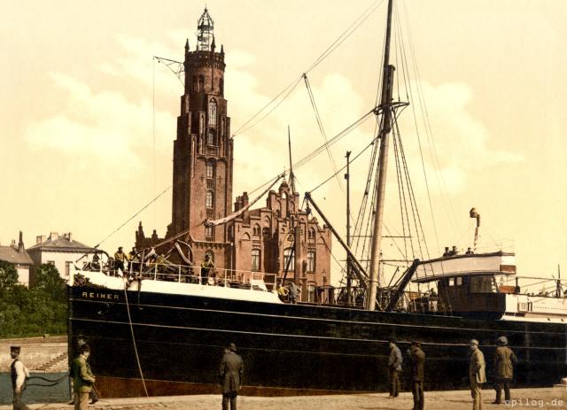 Leuchtturm in Bremerhaven, Ende des 19. Jh.