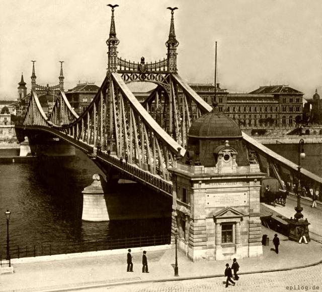 Franz-Joseph-Brücke in Budapest, Anfang 20. Jh.
