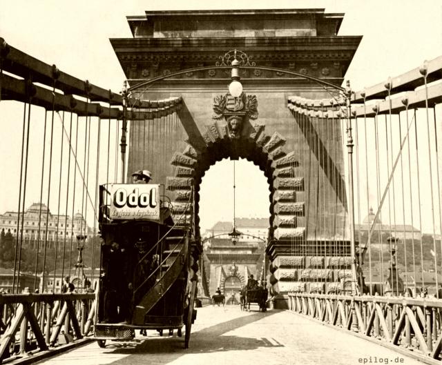 Széchenyi-Kettenbrücke in Budapest, Anfang 20. Jh.