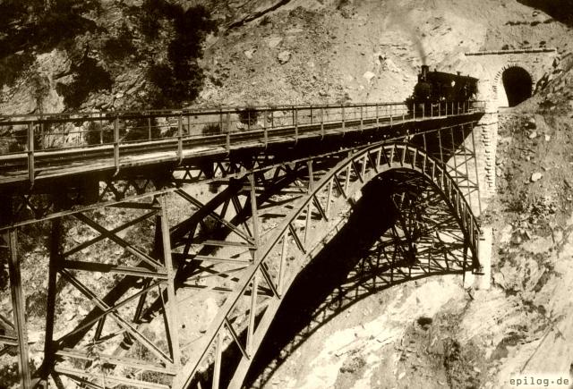 Mühlebachviadukt an der Visp-Zermatt-Bahn um 1891