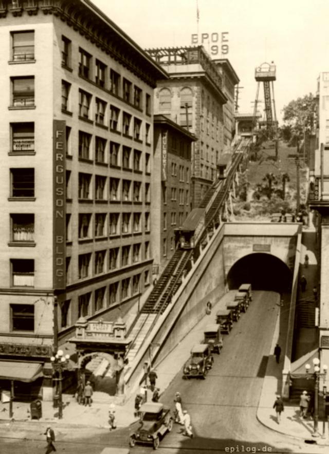 Angels Flight Standseilbahn Los Angeles, 1935