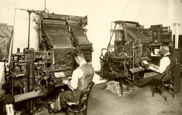 Linotype Setzmaschinen 1935