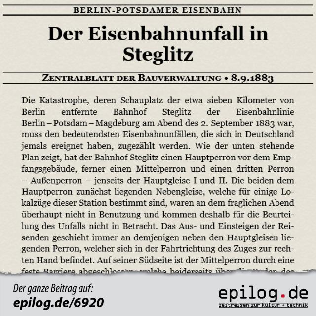 Der Eisenbahnunfall in Steglitz