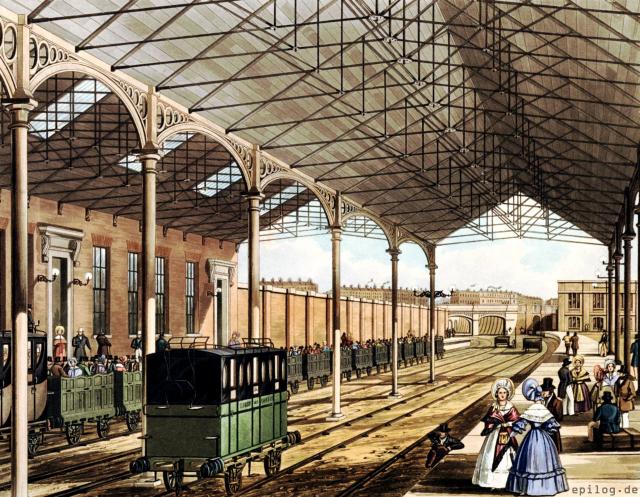 Bahnhof Euston in London,1837
