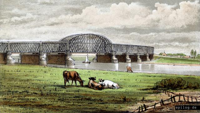 Eisenbahnbrücke bei Hedel, 1870