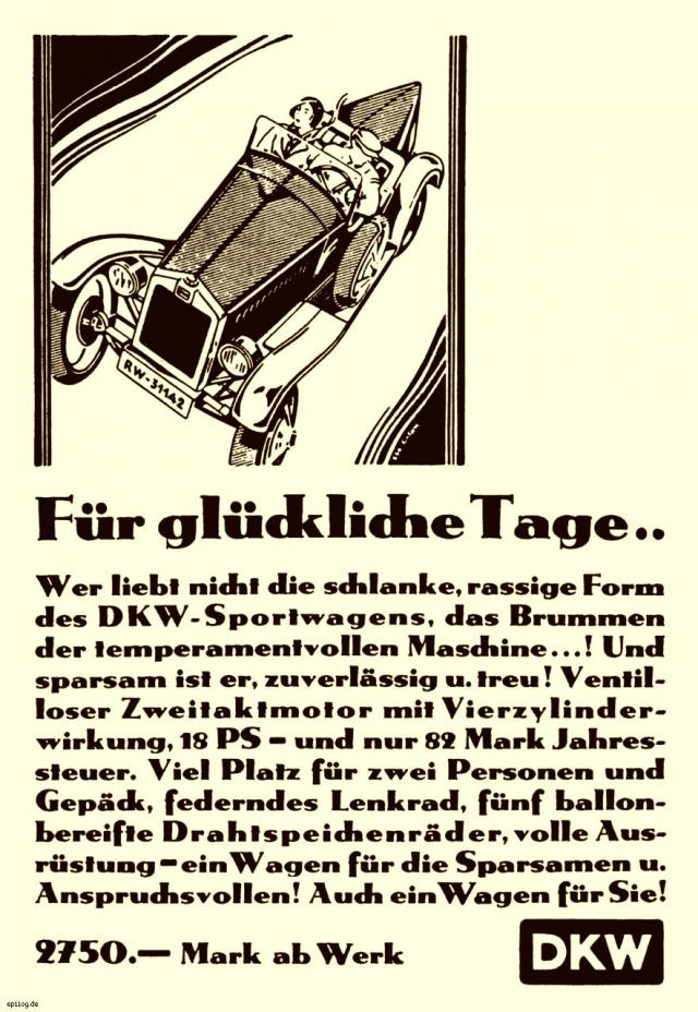 Reklame: DKW, 1930