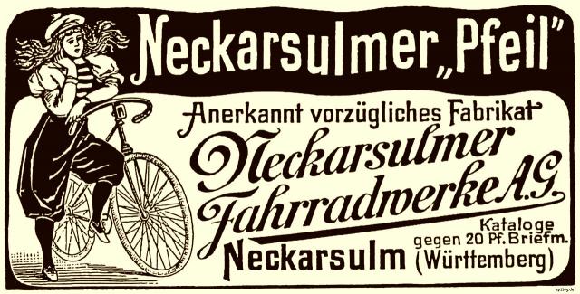 Reklame: Neckarsulmer Fahrradwerke, 1898