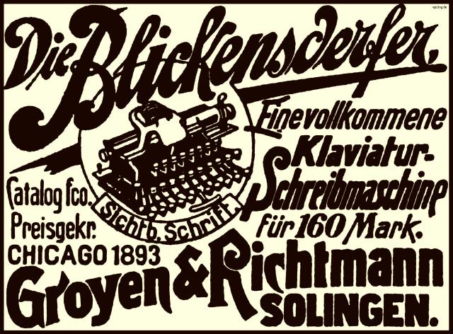 Reklame: Schreibmaschinen, 1898