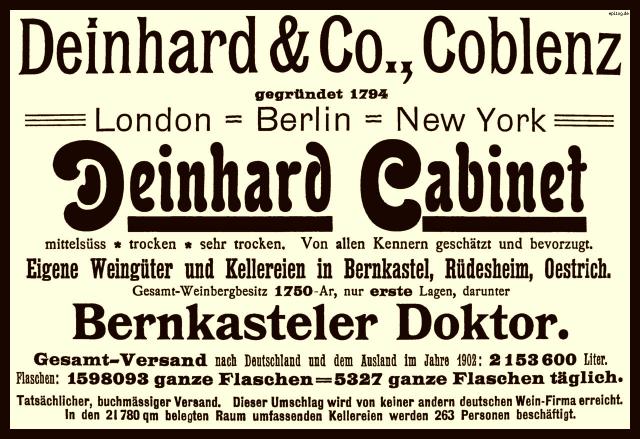 Reklame: Deinhard & Co Sektkellerei, 1898