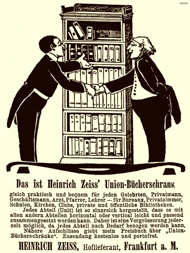 Reklame: Zeiss Bücherschrank, 1904