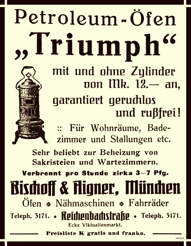 Reklame: Petroleum Ofen Triumph, 1914