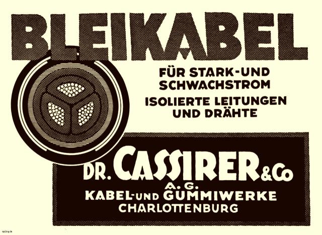Reklame: Dr. Cassirer & Co, 1929