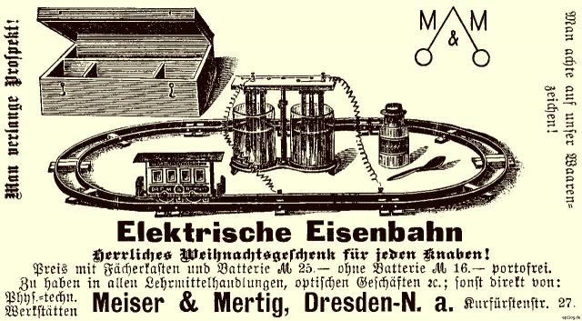 Reklame: Elektrische Modelleisenbahn, 1898