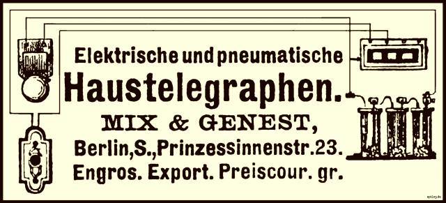 Reklame: Mix & Genest, 1884