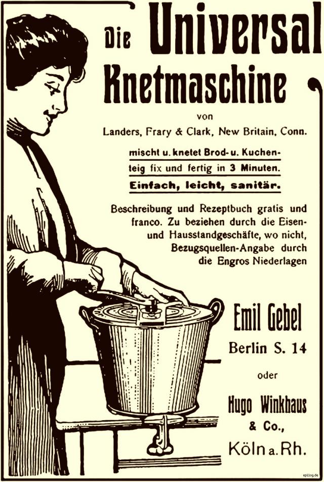 Reklame: Universal Knetmaschine, 1905