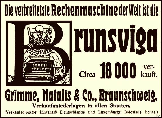 Reklame: Brunsviga Rechenmaschine, 1911