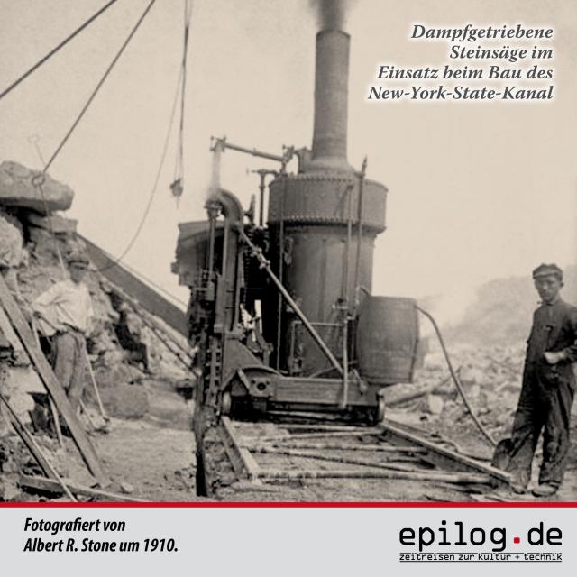 Dampfgetriebene Steinsäge