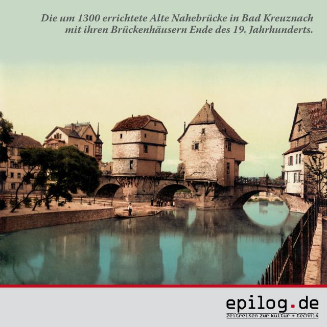 Alte Nahebrücke in Bad Kreuznach mit Brückenhäusern
