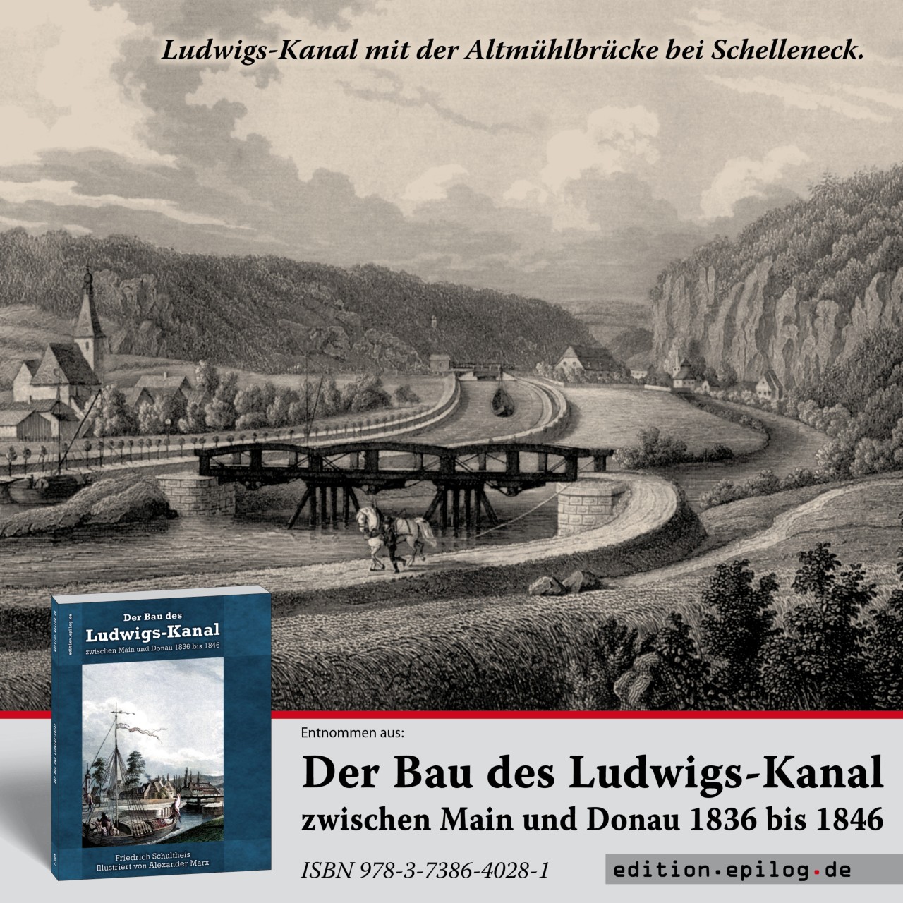 Kanal mit der Altmühlbrücke bei Schelleneck