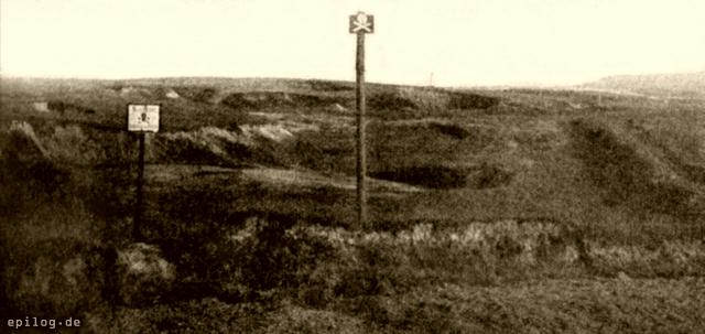 Bruchfeld mit trichterförmigen Einbrüchen