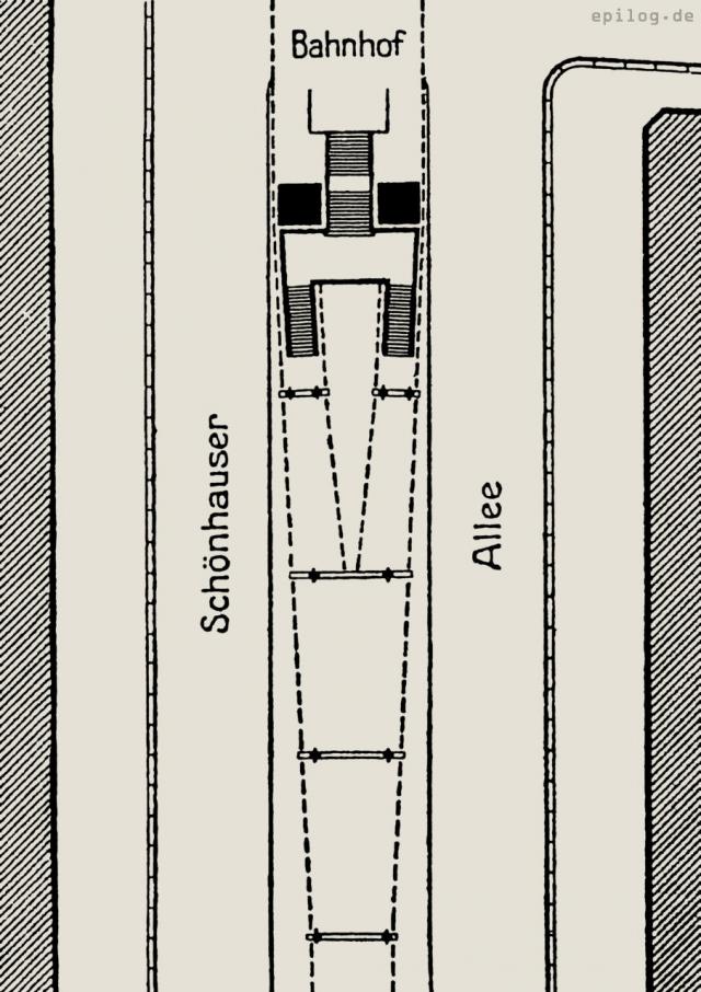 Verbreiterter Viadukt vor Hochbahnhöfen.