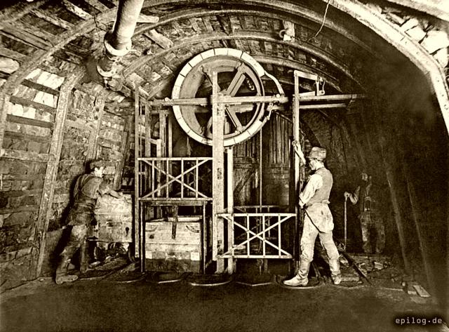 Schachtfüllort mit Bremswerk.