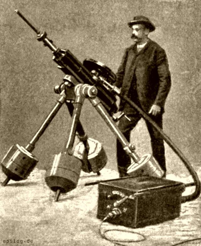 Stoßbohrmaschine mit elektrischem Antrieb.