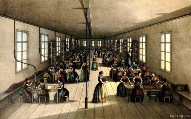 Polieren und Stempeln.