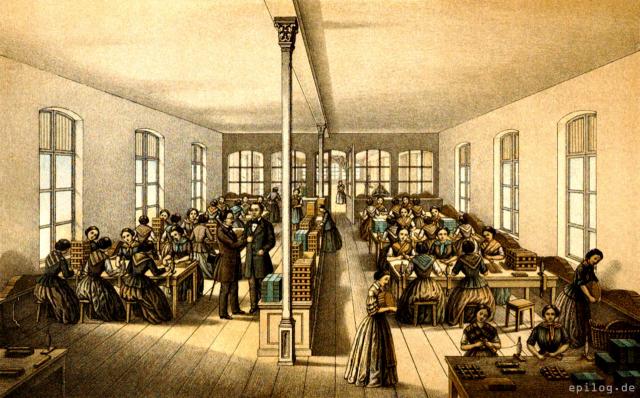 Verpacken der Bleistifte.