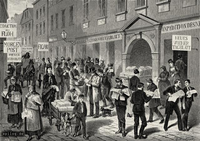 Die Zeitungsgasse in Wien.