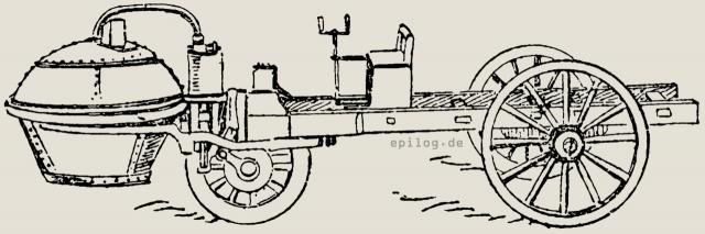 Dampfwagen konstruiert von Cugnot (1771).