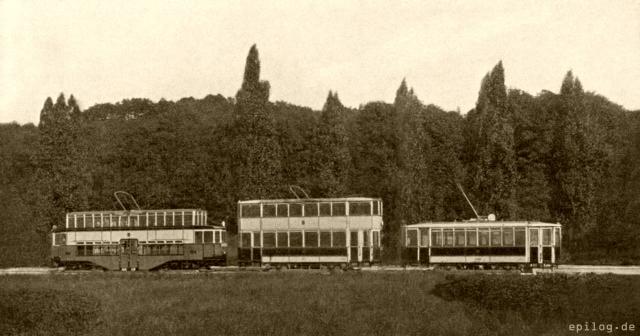 Vergleichende Gesamtseitenansicht Wiener Straßenbahnen.