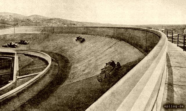 Südliche Kurve der Einfahrbahn auf dem Dach der Fiat-Werke im Lingotto.