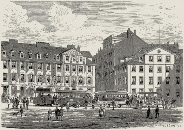 Trambahn Kassel-Wilhelmshöhe.