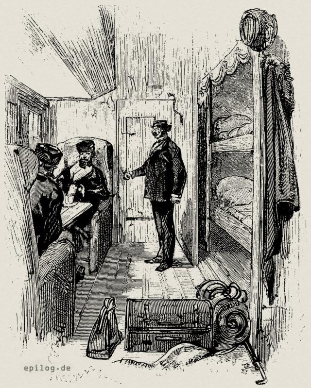 Schlafwagen auf der Linie Paris-Köln.