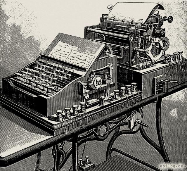 Schreibmaschine zur Übertragung von Schriftstücken in die Ferne.