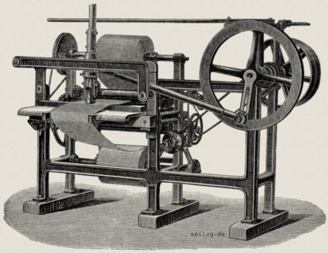 Steinglättemaschine für endloses Papier.