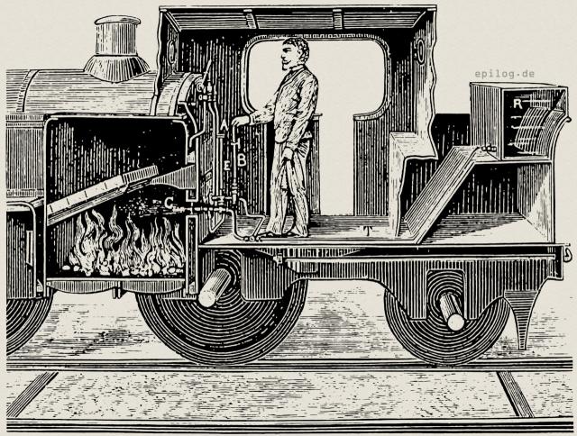 Lokomotive für Kohlen- und Petroleumheizung.