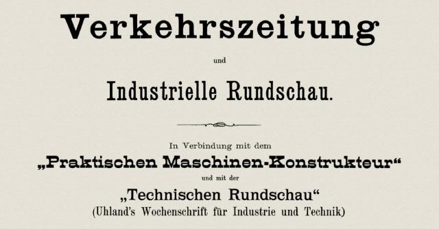Verkehrszeitung und industrielle Rundschau