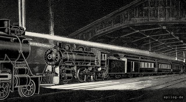 Lokomotiven mit elektrischen Scheinwerfern.