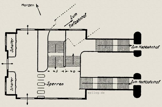Treppenanlagen für den Tiefbahnhof und Hochbahnhof am Nollendorfplatz.