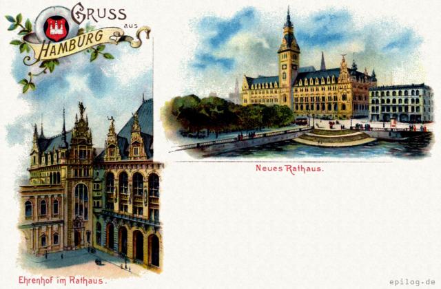 Gruß aus Hamburg. Neues Rathaus.