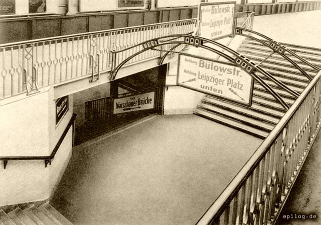 Kreuzungsbahnhof Gleisdreieck; Treppenaufgang.