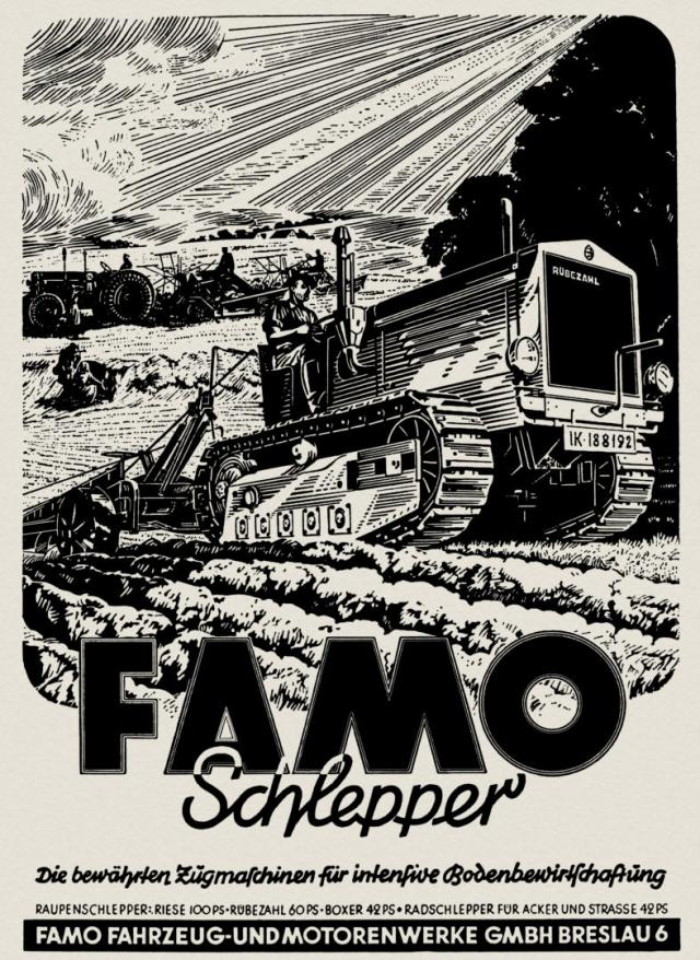 Reklame für Famo-Schlepper von 1941.
