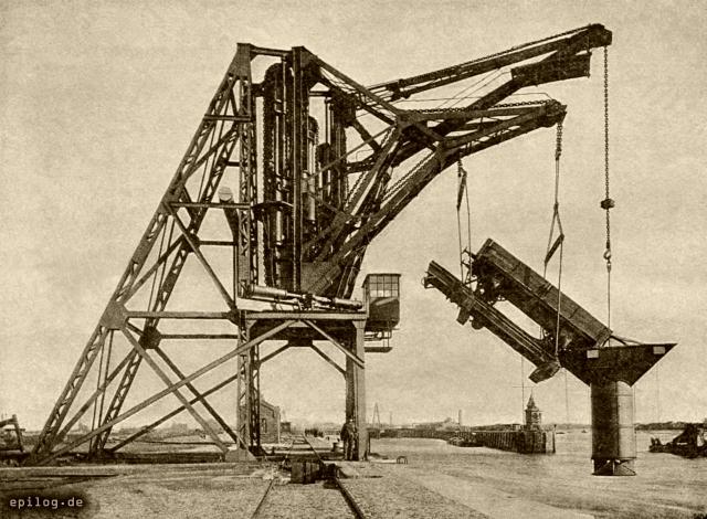 Hoppes Kohlenschüttkran im Freihafen zu Bremen.